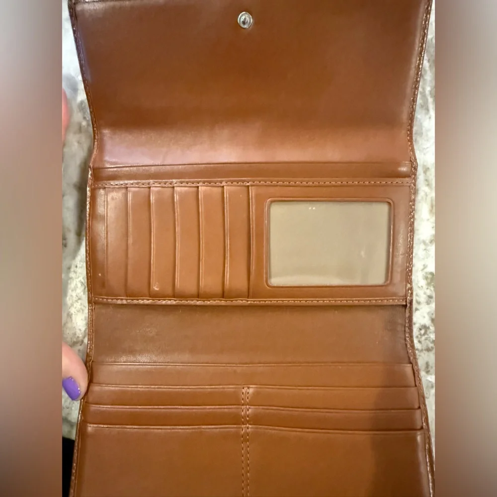 Coach Vintage Y2K Brown and Tan Signature mini C Wallet EXCELLENT condition